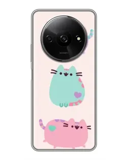 Чехол для Xiaomi Redmi A3 с картинкой «Pusheen трио»