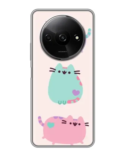 Чехол для Xiaomi Redmi A3 с картинкой «Pusheen трио»