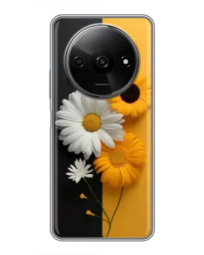 Чехол для Xiaomi Redmi A3 с картинкой «Подсолнух и ромашка»