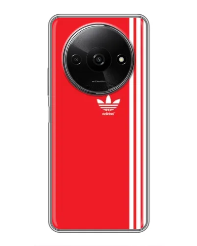 Чехол для Xiaomi Redmi A3x с картинкой «Красный минимализм Adidas»