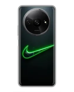 Чехол для Xiaomi Redmi A3x с картинкой «Неоновый контур Nike»
