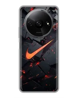 Чехол для Xiaomi Redmi A3x с картинкой «Nike — эффект разломов»
