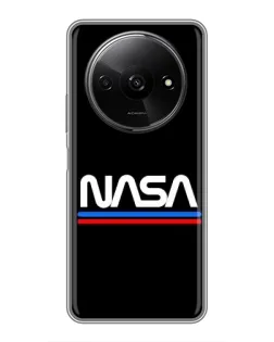 Чехол для Xiaomi Redmi A3x с картинкой «NASA — классика Red Blue»