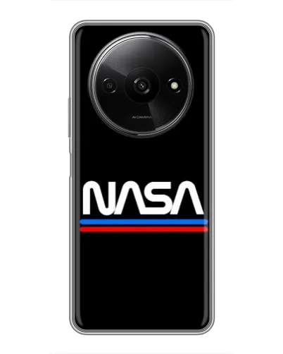Чехол для Xiaomi Redmi A3x с картинкой «NASA — классика Red Blue»