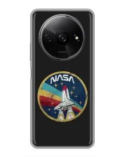 Чехол для Xiaomi Redmi A3x с картинкой «NASA — эмблема миссии»