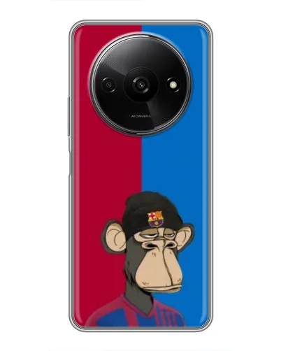 Чехол для Xiaomi Redmi A3x с картинкой «Bored Ape — фанат Барсы»