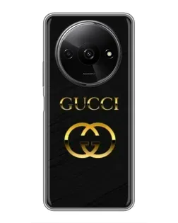 Чехол для Xiaomi Redmi A3x с картинкой «Золотой логотип Gucci»