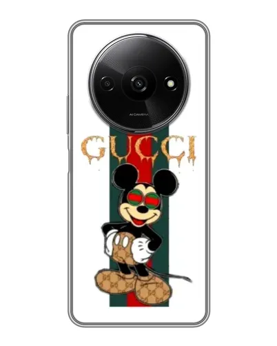 Чехол для Xiaomi Redmi A3x с картинкой «Микки Маус Gucci — полосы» Чехол для Xiaomi Redmi A3x с картинкой «Микки Маус Gucci — полосы»