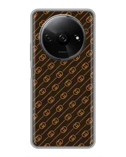 Чехол для Xiaomi Redmi A3x с картинкой «Gucci — золотые диагонали»