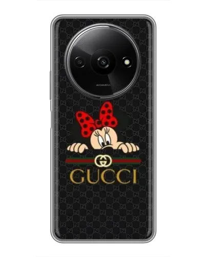 Чехол для Xiaomi Redmi A3x с картинкой «Минни Маус Gucci — черный» Чехол для Xiaomi Redmi A3x с картинкой «Минни Маус Gucci — черный»