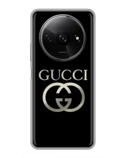 Чохол для Xiaomi Redmi A3x з картинкою «Gucci — золото на чорному»