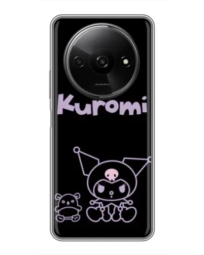 Чехол для Xiaomi Redmi A3x с картинкой «Kuromi — черный минимализм»