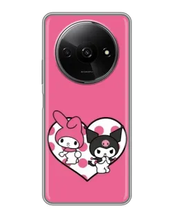 Чехол для Xiaomi Redmi A3x с картинкой «Kuromi и My Melody»