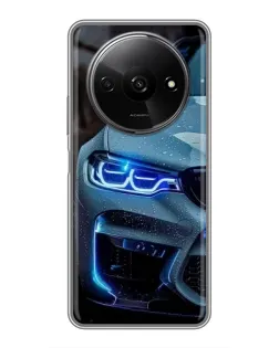 Чехол для Xiaomi Redmi A3x с картинкой «Взгляд BMW с синими фарами»