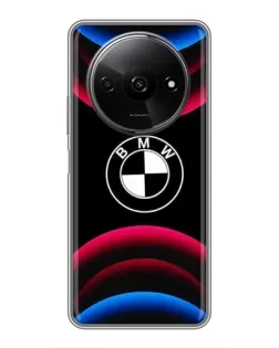 Чехол для Xiaomi Redmi A3x с картинкой «Логотип BMW и неоновые дуги»