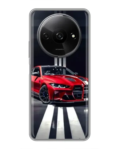 Чехол для Xiaomi Redmi A3x с картинкой «Красная BMW на дороге»