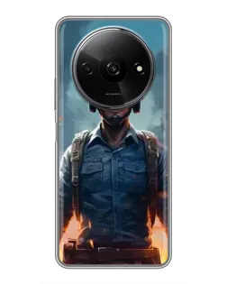 Чехол для Xiaomi Redmi A3x с картинкой «PUBG — реалистичный герой»