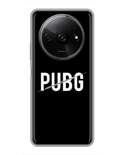 Чехол для Xiaomi Redmi A3x с картинкой «PUBG — белый логотип»