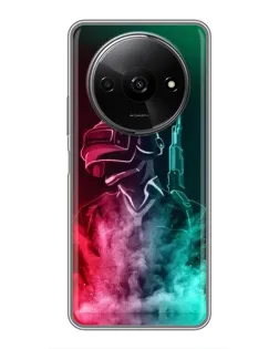 Чехол для Xiaomi Redmi A3x с картинкой «PUBG — огненный воин»