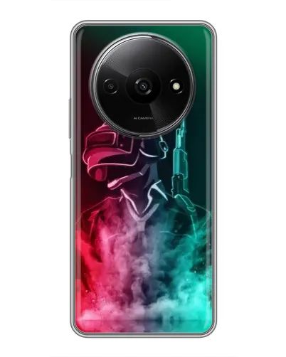 Чехол для Xiaomi Redmi A3x с картинкой «PUBG — огненный воин»