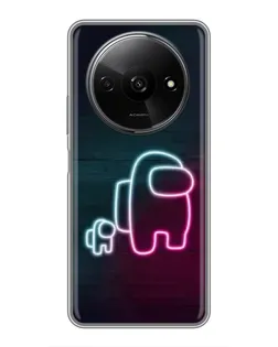Чехол для Xiaomi Redmi A3x с картинкой «Among Us неон-арт»