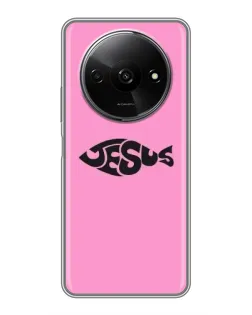 Чохол для Xiaomi Redmi A3x з картинкою «Рожевий символ Jesus»