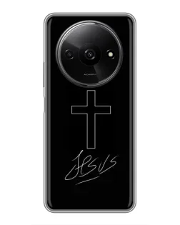 Чохол для Xiaomi Redmi A3x з картинкою «Графічний хрест Jesus»