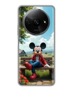 Чехол для Xiaomi Redmi A3x с картинкой «Микки на скамейке»