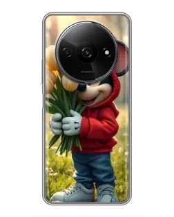 Чохол для Xiaomi Redmi A3x з картинкою «Міккі з тюльпанами»