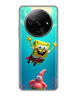 Чехол для Xiaomi Redmi A3x с картинкой «Спанч Боб под водой»