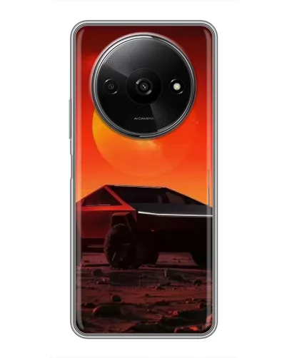 Чехол для Xiaomi Redmi A3x с картинкой «Cybertruck на Марсе»