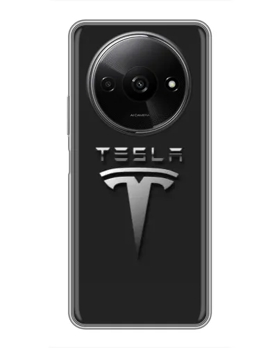 Чехол для Xiaomi Redmi A3x с картинкой «Стальной логотип Tesla»