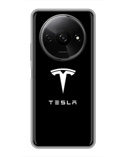 Чехол для Xiaomi Redmi A3x с картинкой «Tesla White Logo»