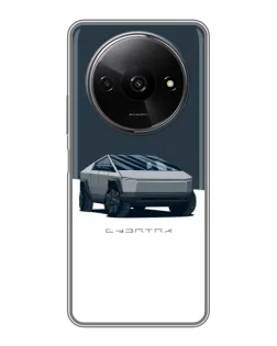 Чехол для Xiaomi Redmi A3x с картинкой «Серебристый Cybertruck Tesla»