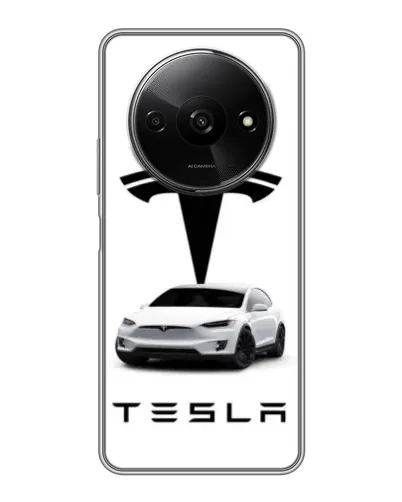 Чехол для Xiaomi Redmi A3x с картинкой «Tesla White Style»
