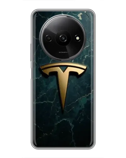 Чехол для Xiaomi Redmi A3x с картинкой «Мраморная Tesla Gold»