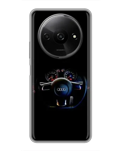 Чехол для Xiaomi Redmi A3x с картинкой «Салон Audi — руль»