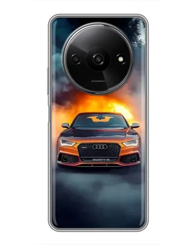 Чехол для Xiaomi Redmi A3x с картинкой «Audi в огненном дыму»