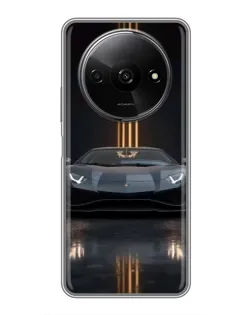 Чехол для Xiaomi Redmi A3x с картинкой «Lamborghini золотые линии»