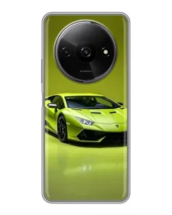 Чехол для Xiaomi Redmi A3x с картинкой «Салатовый Lamborghini Huracan»