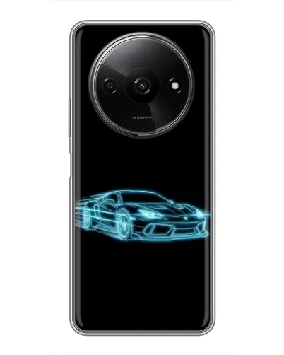 Чехол для Xiaomi Redmi A3x с картинкой «Неоновый контур Lamborghini»