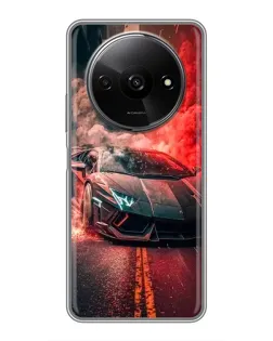 Чехол для Xiaomi Redmi A3x с картинкой «Lamborghini красный дым»