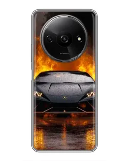 Чехол для Xiaomi Redmi A3x с картинкой «Lamborghini в огне»