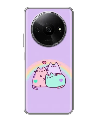 Чехол для Xiaomi Redmi A3x с картинкой «Радужные Пушины»