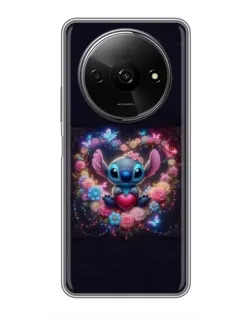 Чехол для Xiaomi Redmi A3x с картинкой «Stitch в цветах»