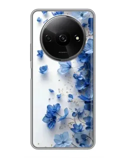 Чехол для Xiaomi Redmi A3x с картинкой «Голубой цветочный каскад»