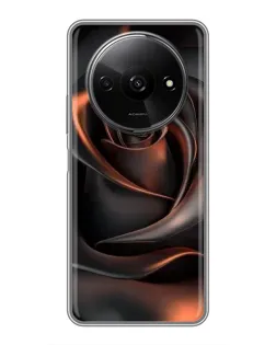Чехол для Xiaomi Redmi A3x с картинкой «Шелковая черная роза»