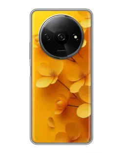 Чехол для Xiaomi Redmi A3x с картинкой «Золотые лепестки»
