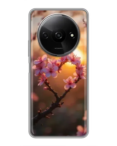 Чехол для Xiaomi Redmi A3x с картинкой «Розовый цвет сердце на фоне заката» Чехол для Xiaomi Redmi A3x с картинкой «Розовый цвет сердце на фоне заката»
