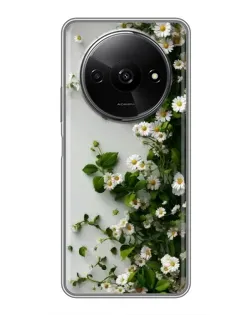 Чехол для Xiaomi Redmi A3x с картинкой «Ветка мелких белых цветов»